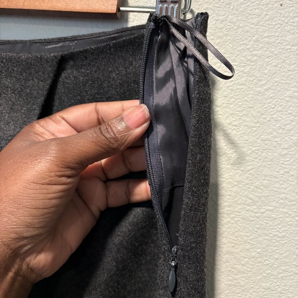 Jil Sander Gray Pencil Skirt Wool Cashmere Blend Pleated Front Size 38 - Picture 7 of 11